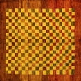 thumbnail image 1 of Ahgly Company Indoor Square Checkered Yellow Modern Area Rugs, 6' Square, 1 of 4