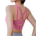 thumbnail image 4 of Women's Sports Bra Sports Underwear New Fall Yoga Wear Thin Running Back Training Shock-proof Vest Peach Breasted Bra Bras for Women Pink L, 4 of 5