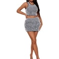 thumbnail image 1 of Conjunto de chaleco para mujer Qarigey Top corto traje de moda de verano fiesta para niñas Blanco negro S, 1 of 6