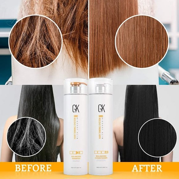 GK HAIR Balancing Shampoo and Conditioner Set for Oily Hair Upto 72-Hour Freshness Best Shampoo and Conditioner for Greasy Scalp Build Up Dirt, Skip the Daily Wash, Gentle Fragrance 1000ml