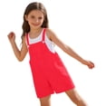 thumbnail image 3 of Mercatoo Youth Shortalls Girls Boys Classic Sleeveless 𝐑omper Soft Bib Overall Shorts Kid 𝐏reppy Wide Leg Shorts Casual Short Jumpsuit, 3 of 7