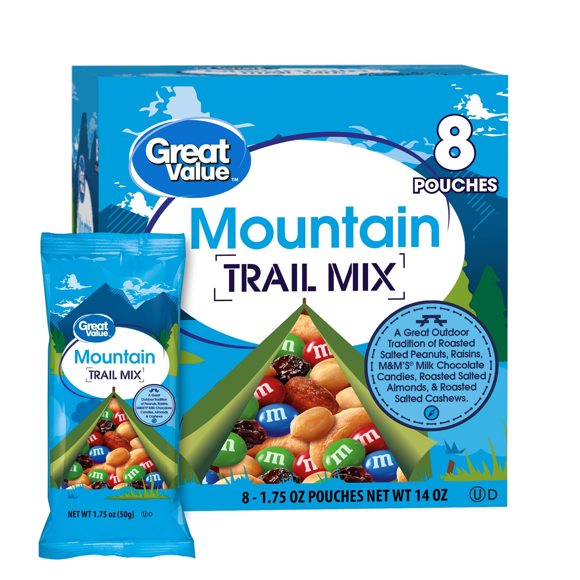Great Value Mountain Trail Mix, 1.75 oz, 8 count