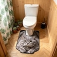 thumbnail image 6 of Ohmyroo U Shaped Toilet Mat, 19.7 x 15.7 In Absorbent Diatom Mud Floor Rug With Cat Design, 6 of 7