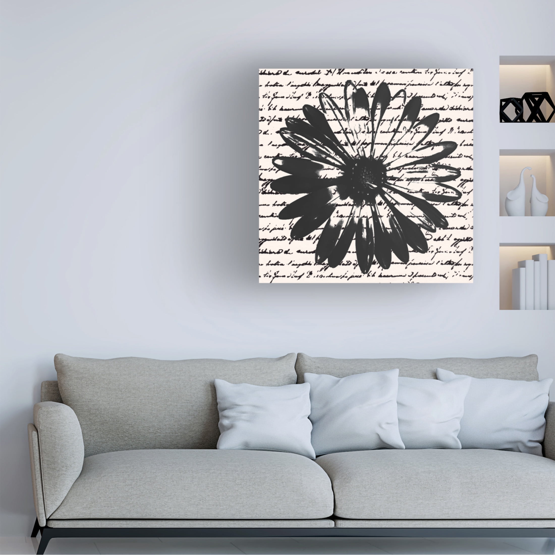 Trademark Fine Art Alonzo Saunders  Inky Floral II Canvas Wall Art