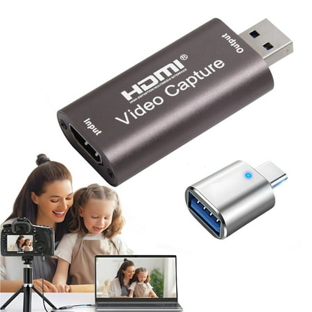 4K HDMI to USB Capture Card, Video Capture Card Device, 1080P HD Video Recorder, Game Capture Card for Streaming, Recording, Gaming, Broadcasting, Teaching, Nintendo Switch,PS34,Xbox,Twitch Compatible