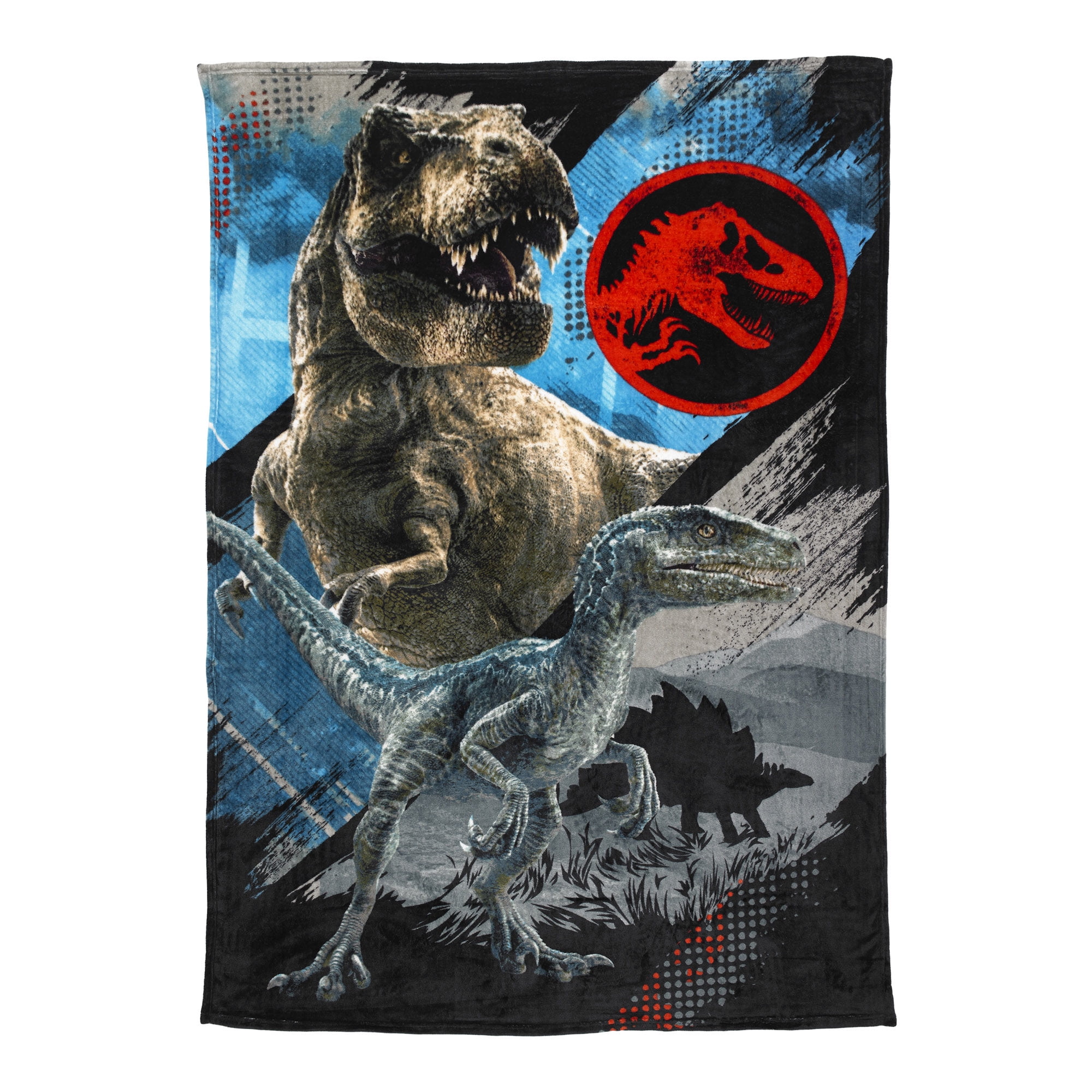 Jurassic World Kids Plush Twin/Full Blanket, 62 x 90, Blue, Universal