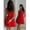 Red-S, variant on Red Eyelet A-Line Mini Dress With Square Neck And Back Bow Tie F12565