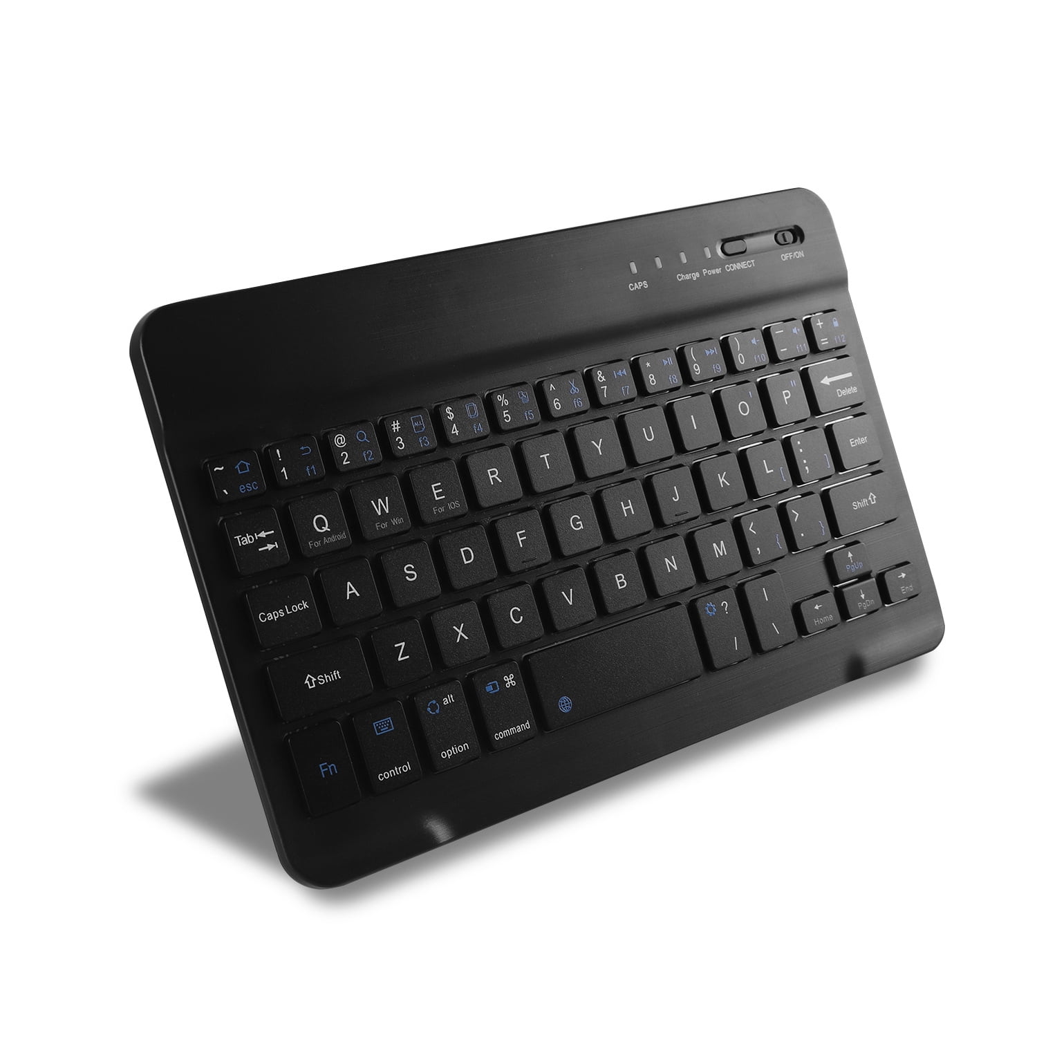 PloutoRich Wireless Keyboard, 7/8 inch Bluetooth Keyboard, Ultra-Thin Rechargeable Keyboard for Laptop Mobile Phone Tablet,Three-system Universal
