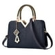 thumbnail image 1 of Bolso de mano de piel sintética, bandolera de moda, de gran capacidad, para mujer (azul oscuro), 1 of 5