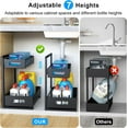 thumbnail image 3 of Under Sink Organizer Pull Out Cabinet with Sliding Drawers Adjustable Height 2 Tier Storage, 3 of 6