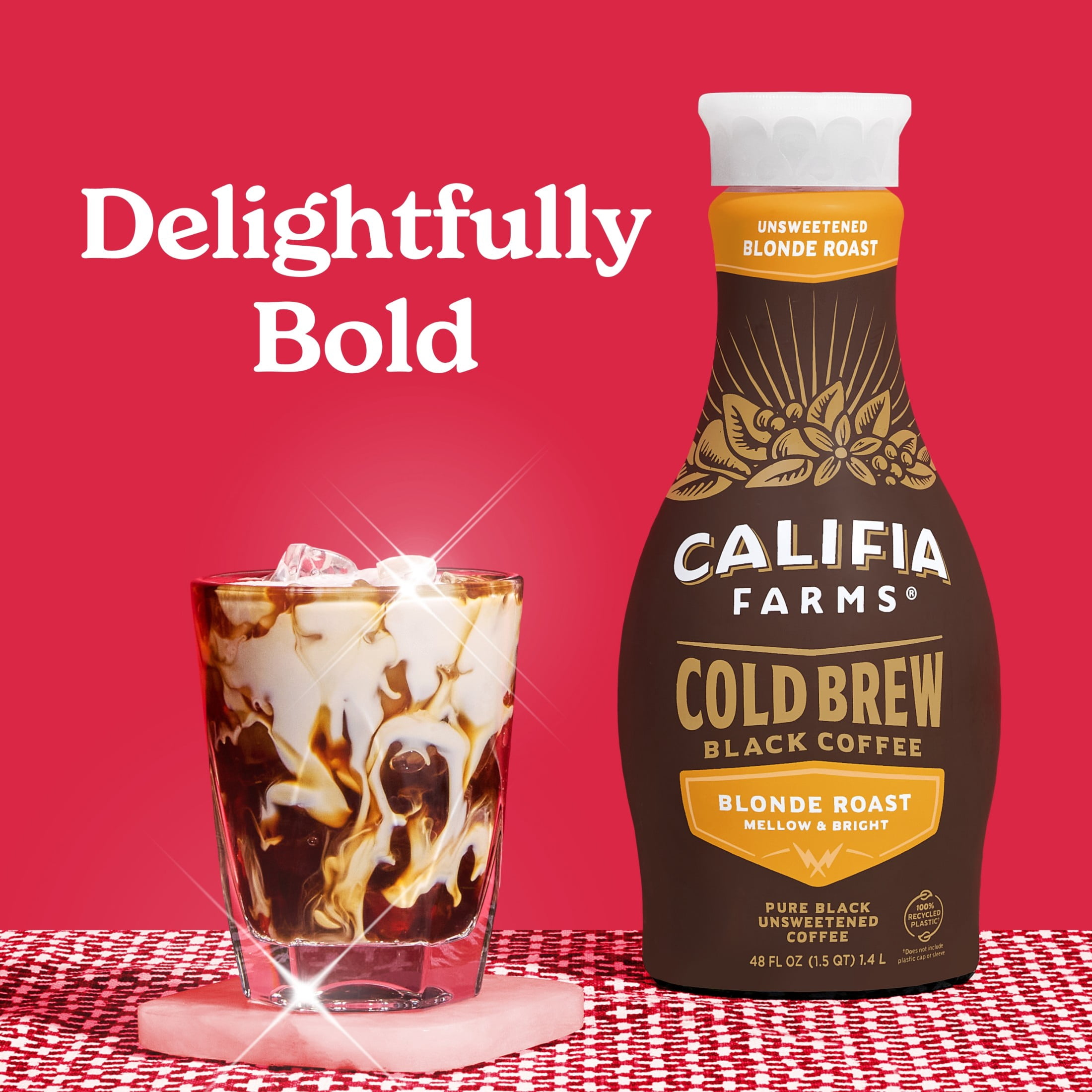 Califia Farms Pure Black Blonde Roast Cold Brew Coffee 48 Fluid Ounces
