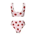 thumbnail image 6 of Rocae Strawberry for Bikini Set for Women Two Piece Sexy High Swimsuits Split Crossover Bikini X-Large, 6 of 9
