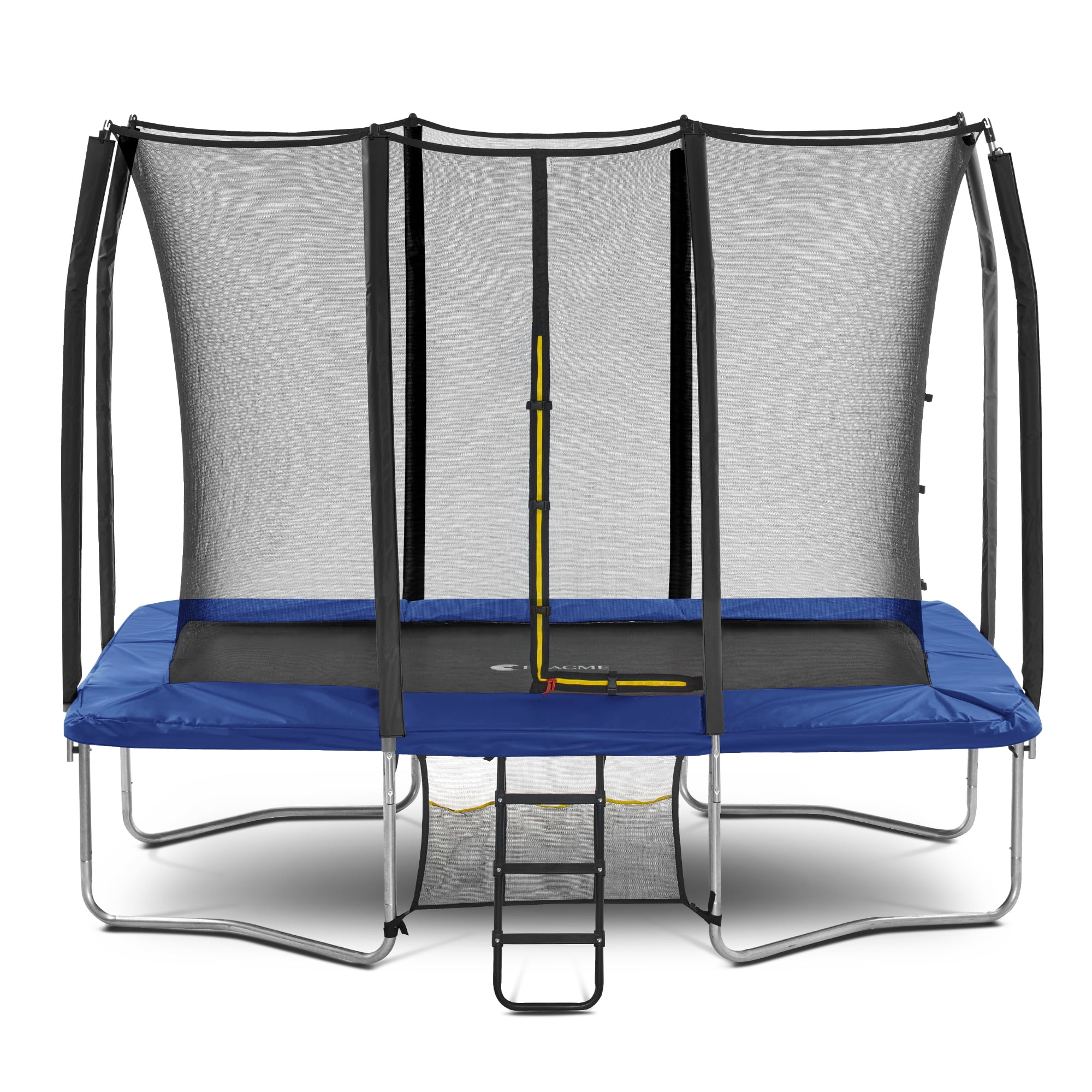 Exacme 8 x 12 FT Outdoor Rectangle Trampoline for Kids, 330lb Capacity Recreational Trampolione with 4 Wind Stakes, Storage Bag, Ladder(Blue)