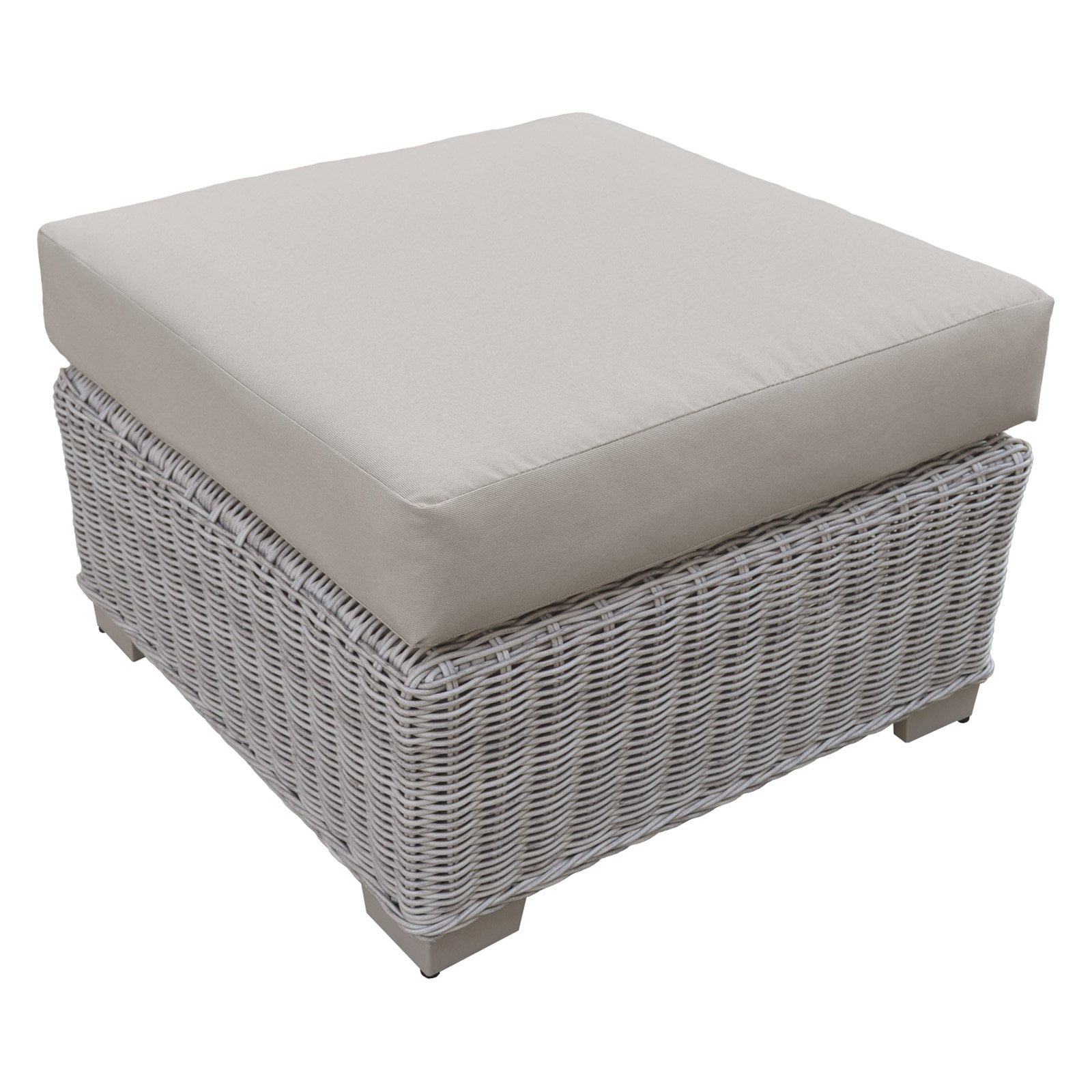 TK Classics Coast Wicker Patio Ottoman