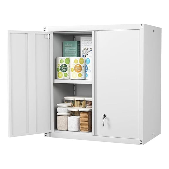 Metal Wall Cabinet,Garage Wall Mounted Cabinets,Steel Locking Cabinet,Metal Wall Cabinets for Office,Wall Cabinets with Doors and Shelves,Garage Cabinets for Home,Basement