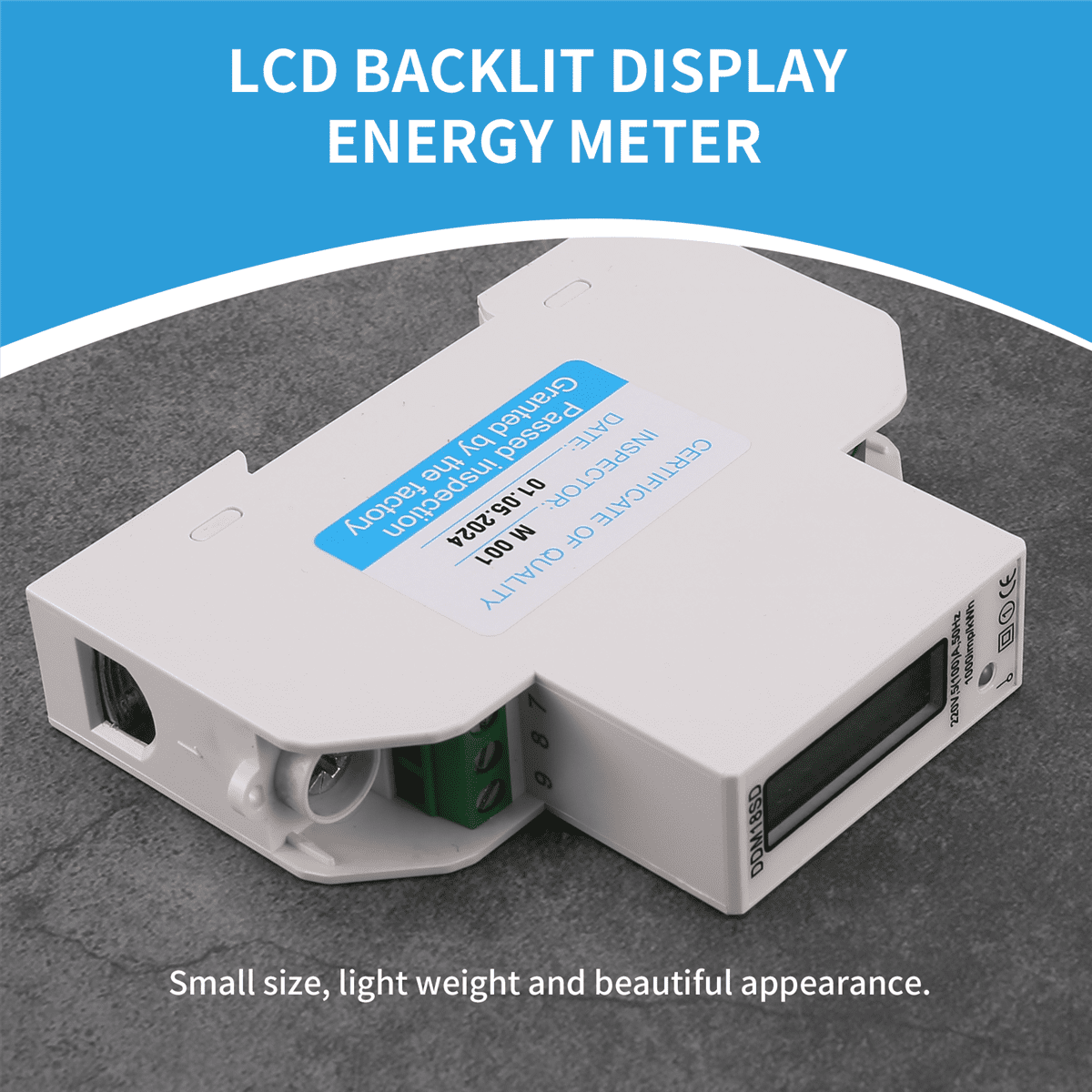 5-100A 220V Energy Meter Single Phase RS485 MODBUS Protocol LCD Backlit Display Din Rail Watt Meter Energy Meter,1 * DDM18SD Energy Meter 2 * Shell Accessories 1 * User manual,white