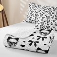 thumbnail image 4 of Castle Fairy Gothic Kawaii Coquette Skull Quilt Full,Cartoon Bow Heart Full Bedspread Sets,White Black, 4 of 7