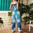 thumbnail image 4 of Iaqnaocc 4th of July Women's Jumpsuits Patriotic American Flag Stars Sleeveless Jumpers Freedom Adjustable Strap Jumpsuits Baggy Cotton Linen Festival Overalls Royal Blue L, 4 of 4
