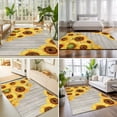 thumbnail image 4 of 3'x5' Area Rugs, Retro Country Floral Indoor Outdoor Area Rug for Living Room Bedroom, Summer Yellow Sunflowers Wooden Beige Washable Bathroom Rugs Kitchen Floor Carpet Mats Home Decor Aesthetic, 4 of 8