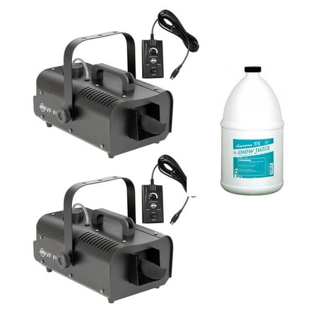2) American DJ 600W Snow Machine w/ Wired Remote & American DJ Snow Fluid, 1 Gal