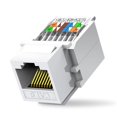 thumbnail image 1 of Keystone Jack ZOERAX Cat6 RJ45 sin herramientas, paquete de 20 unidades, blanco, 1 of 7