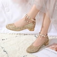 thumbnail image 5 of MXIEZI Girl's Dress Shoes Mary Jane Glitter Low Heel Wedding Party Princess Shoes for Toddler/Little/Big Kids, 5 of 8