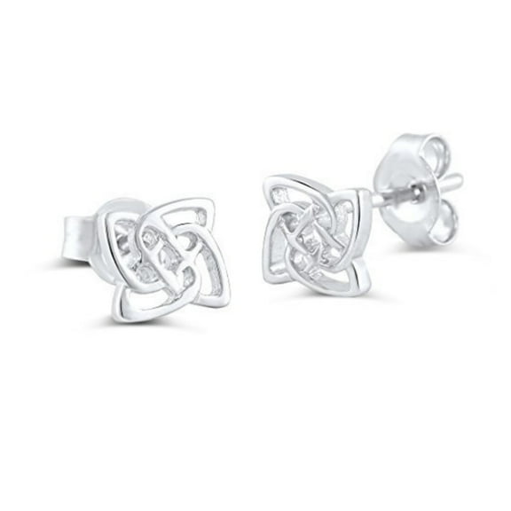 SilverCloseOut Celtic Knot Earrings, Sterling Silver, Women's Studs 6mm
