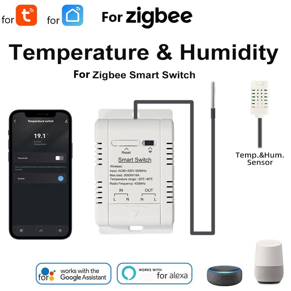 Wireless Temperature and Humidity Sensor for Tuya and For Zigbee Devices