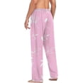 thumbnail image 6 of Elegant Plants Pink Ghost Pajama Pants, Men's Lounge Pants Light with Drawstring and Pockets, Christmas New Year Birthday Father's Day Gifts, Small, 6 of 7