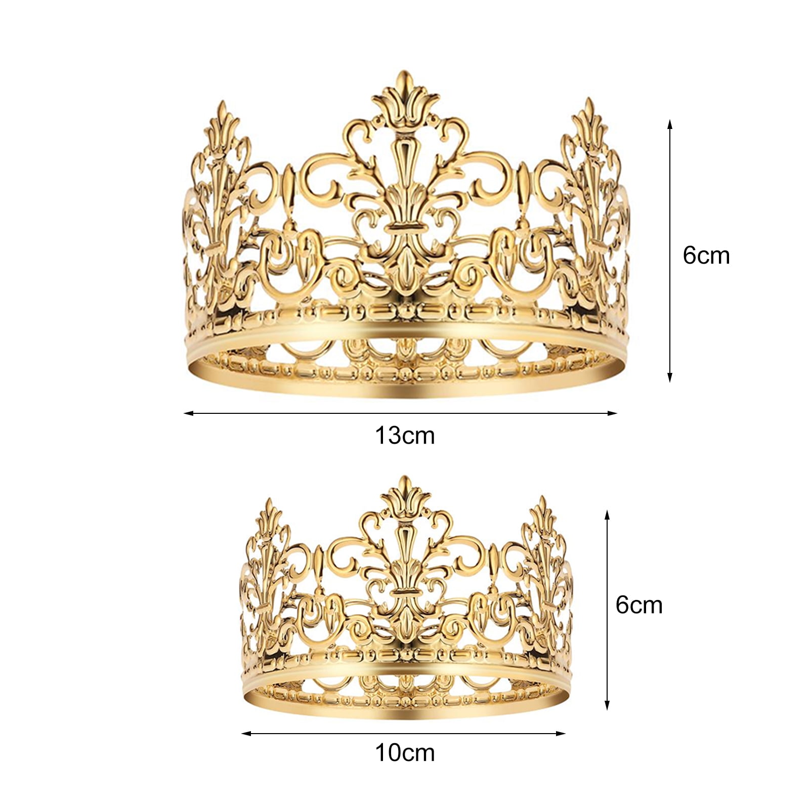Goldene Krone Kuchenaufsatz Aus Metall – Vintage Design, Ca. 12.5 X 12.5 X 11.5 Cm – Für Geburtstagspartys & Feste