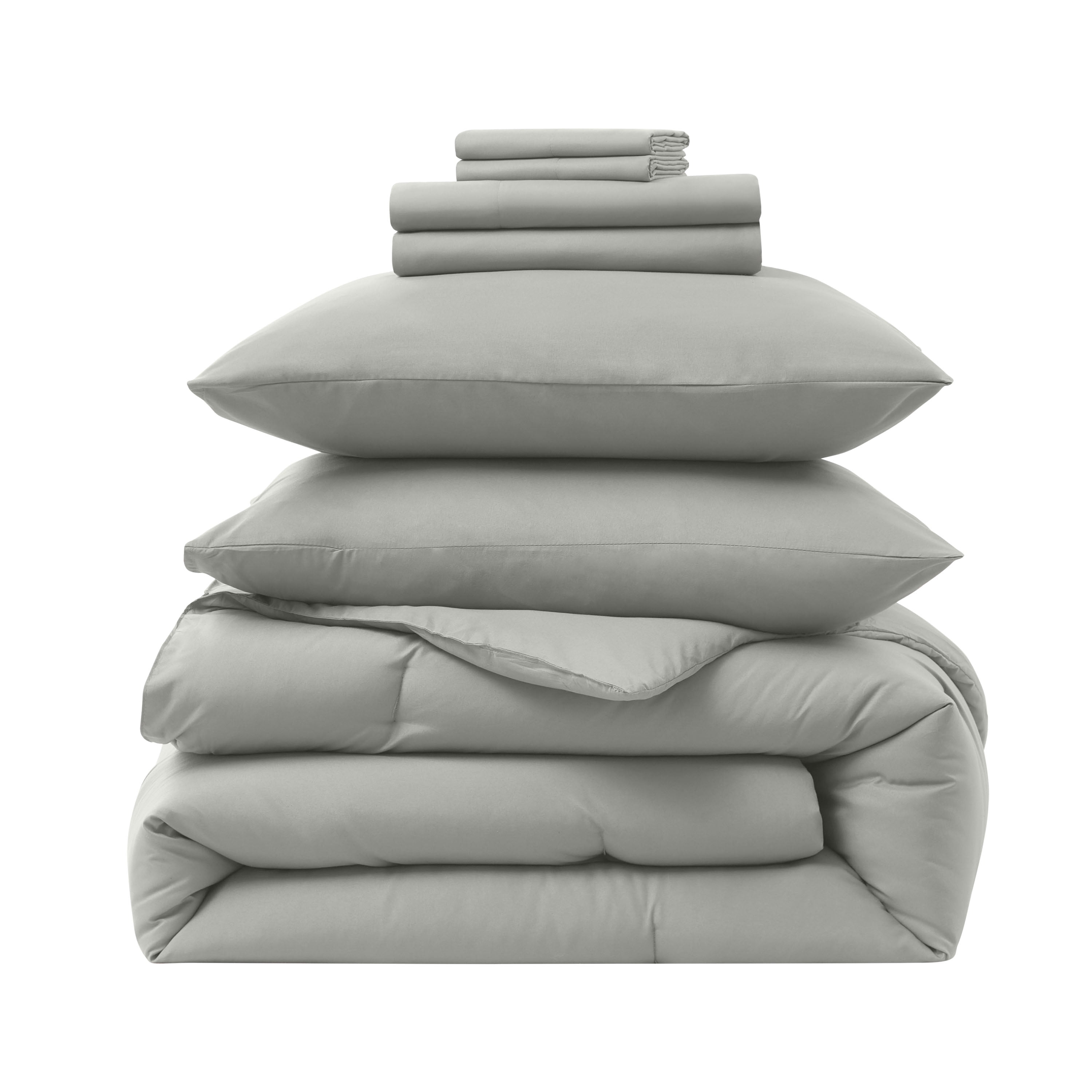 LammaLoe King SizeComforter Set, 7 Piece Bed in a Bag, Ultra Soft Bedding Comforter Set with Sheets, All Season Bed Set, London Fog