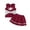 Brick Red, variant on lnmuld Cheerleading 2 Piece Outfit Sleeveless Patch Top Striped Pleated Skirt for Performance Party,2-3 Years