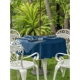 thumbnail image 3 of Outdoor Tablecloth with Umbrella Hole for Patio/Picnic/Party/Camping, Eastern Leaves Waterproof Table Cloth Round Cover Washable, Vintage Blue Brown Natural Branches Plants (Dia 54"), 3 of 9
