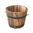 thumbnail image 1 of HLONKWooden Jardinière Ronde en Tonneau Pots de Fleurs Décoration Maison Bureau Jardin Mariage (Bouche Plate/petit/marron/12x9x10cm), 1 of 7