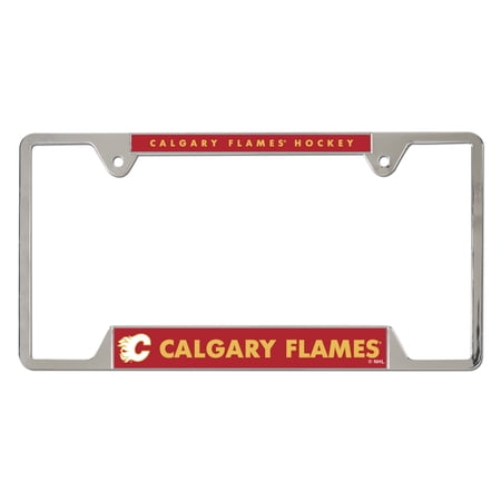 WinCraft Calgary Flames Chrome Plated Metal License Plate Frame