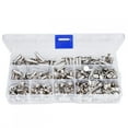 thumbnail image 4 of FLAMEEN 320PCs Screws Nuts Flat Head Rivet Set Threaded Iron Nickel Plated Hardware Fastener Combination Kit,Hardware Fastener,Screws, 4 of 8