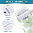 thumbnail image 3 of Yayeee 40oz Stainless Steel Tumbler with Straw and Handle Double-Wall Insulated Travel Water Bottle, Green Floral, 3 of 8