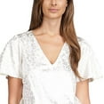 thumbnail image 2 of Michael Kors Women's Del3 Metallic Paisley Smock Top Blouse BSlvr X-Small, 2 of 3