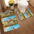 thumbnail image 2 of Yiaed Different Construction Site Vehicles Print Bathroom Mat Set 2 Pieces Mat Anti-Skid Pad Ultra Soft and Absorbent Bathroom Bath Mat Contour Bath Rugs for Toilet Base, 2 of 6