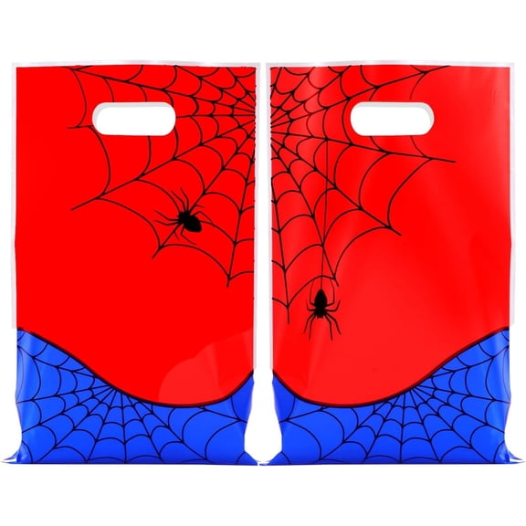 24 count Small  Bags Bulk, Spider Web  Bag Party Favor Bags  Bags Double-sided Candy Bags for Party Favors Goody Bags Plastic Goodie Bags for Birthday Party for Spider Theme Decorations