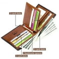thumbnail image 3 of Mens Leather RFID Bifold Wallet, Genuine Leather 11 Card Slots Wallet Credit Card Holder, 3 of 8