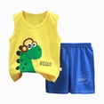 thumbnail image 4 of CAUYDY Toddler Baby 4T-7Y Infant Boy Summer Loungewear Pajamas Sleepwear for Little Boys 2Pcs Soft Sleeveless Shirt + Adorable Shorts 3-18M Kids Clothes (Sizes 2-3 Years,P5-Yellow), 4 of 4