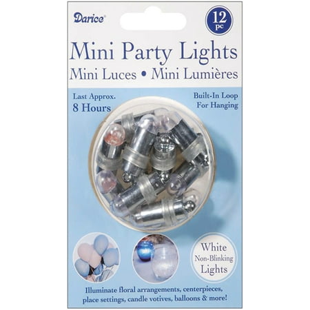 Non-Blinking Mini Party Lites 12/Pkg-White