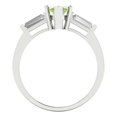 thumbnail image 4 of 2 ctw 3 Stone Anniversary Ring for Women | Marquise Cut Natural Peridot | Hyperallergenic Solid 14K White Gold, 4 of 5
