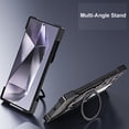 thumbnail image 2 of Case for Samsung Galaxy S25 Ultra Frameless, with Magnetic Kickstand 360° Rotatable, Bezel Less Metal Slim Hard Ultra Thin Case with Ring Holder Magnetic Stand for Men, Black+Blue, 2 of 10