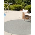 thumbnail image 5 of Rugs.com Outdoor Solid Collection Rug – 4 Ft Round Light Gray Flatweave Rug Perfect For Kitchens, Dining Rooms, 5 of 6
