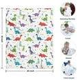 thumbnail image 4 of White Dinosaurs Bones Flowers Pattern Blanket,Comfortable Soft Flannel Throw Blanket,All Season,Warm Lightweight Blankets for Sofa Bed Couch Living Room Chair,30"x40", 4 of 4