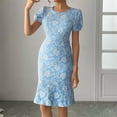 thumbnail image 6 of Njagoc3 Womens Lace Midi Dress, Short Sleeves for Summer Date & Cocktail Party, 6 of 6