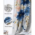 thumbnail image 6 of Navy Blue Spring Floral Blackout Curtains 90 Inch Length 2 Panels Set for Living Room Bedroom, Farmhouse Butterfly Privacy Window Treatment Thermal Insulated Black Out Drapes 52"x90", 6 of 8