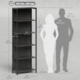thumbnail image 3 of HOMCOM 5-Tier Bookshelf w/ 7-Colour LED Lights, Freestanding Tall Bookcase, 3 of 10